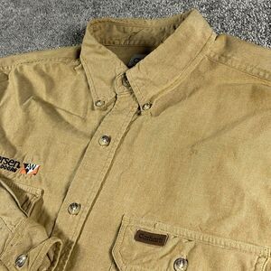 Carhartt Shirt Men's L CAMEL BROWN Long Sleeve Button Heavyweight S105BRC